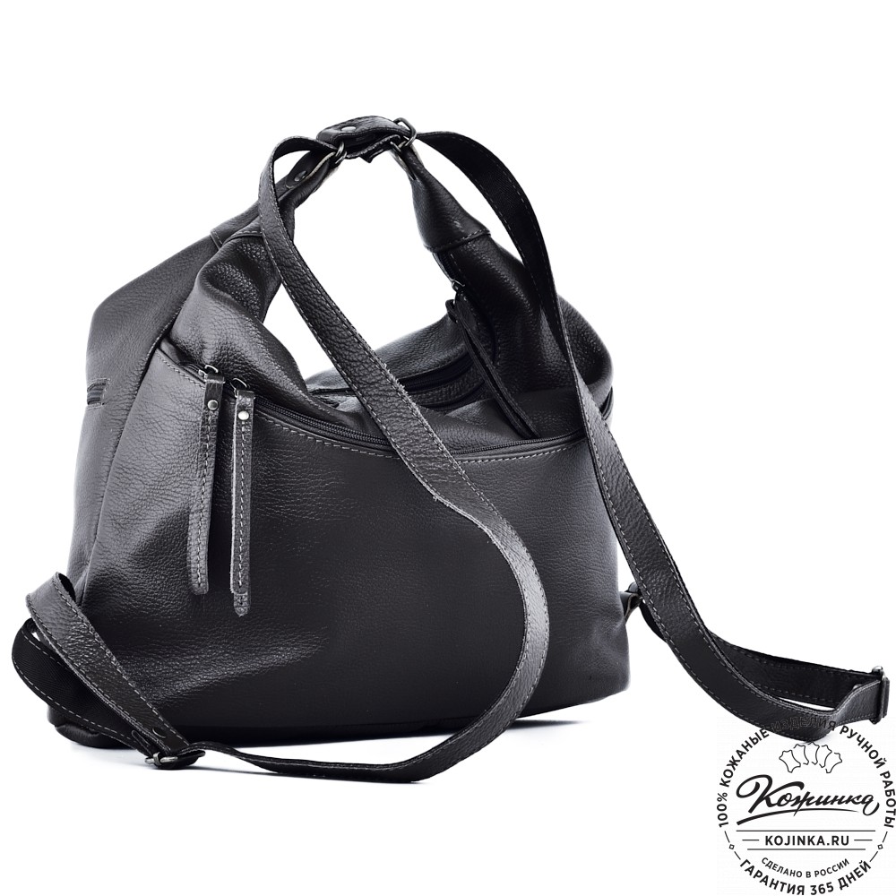  Женская кожаная сумка-трансформер "Ливадия" (черная)